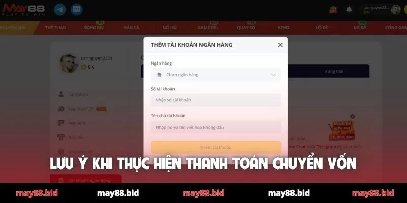 Lưu ý khi thực hiện thanh toán chuyển vốn
